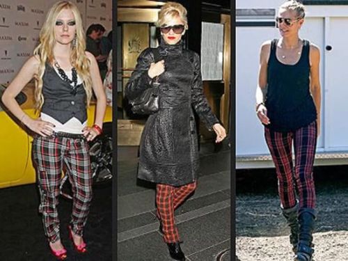 calça xadrez grunge