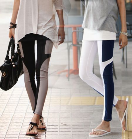 A calça legging bicolor pode até mesmo virar um truque de moda se você escolher o modelo correto (Foto: Divulgação)