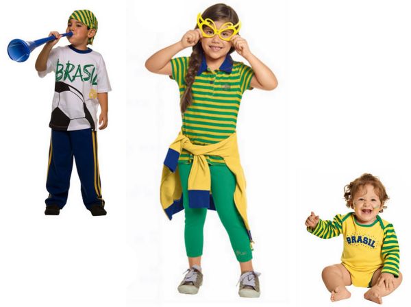 Modelos e estilos de roupas infantis para Copa do Mundo estão tão democráticos que será até difícil escolher o preferido (Foto: Divulgação)