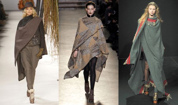 Se você quer ficar em dia com a moda neste inverno siga a tendência de moda blanket capes (Foto: elle.com)