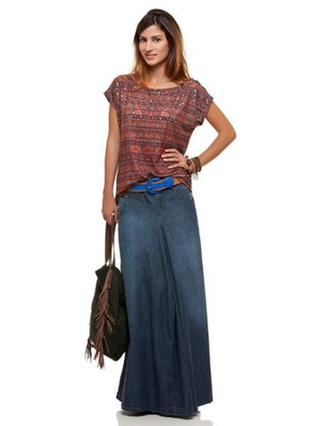 (Foto: cantao.com.br) Saia jeans 299,99              