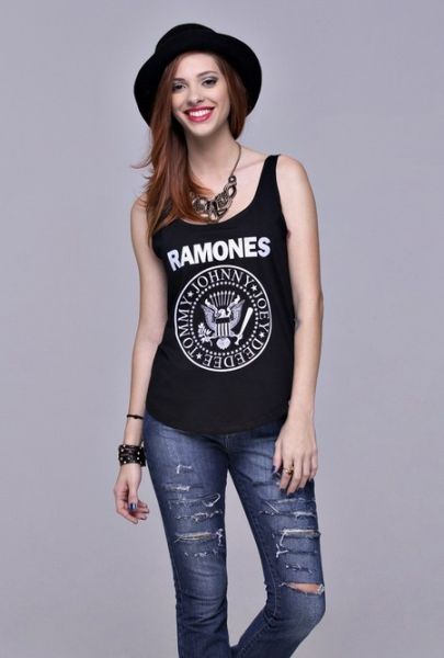 blusas estilo rock feminina