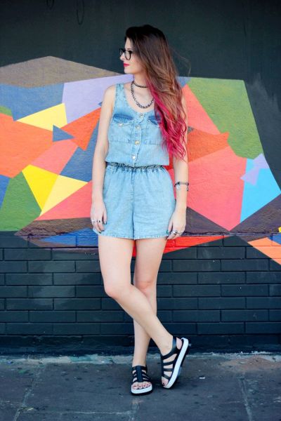 Invista em ao menos um dos muitos modelos de macaquinhos jeans 2016 (Foto: pinterest.com)    