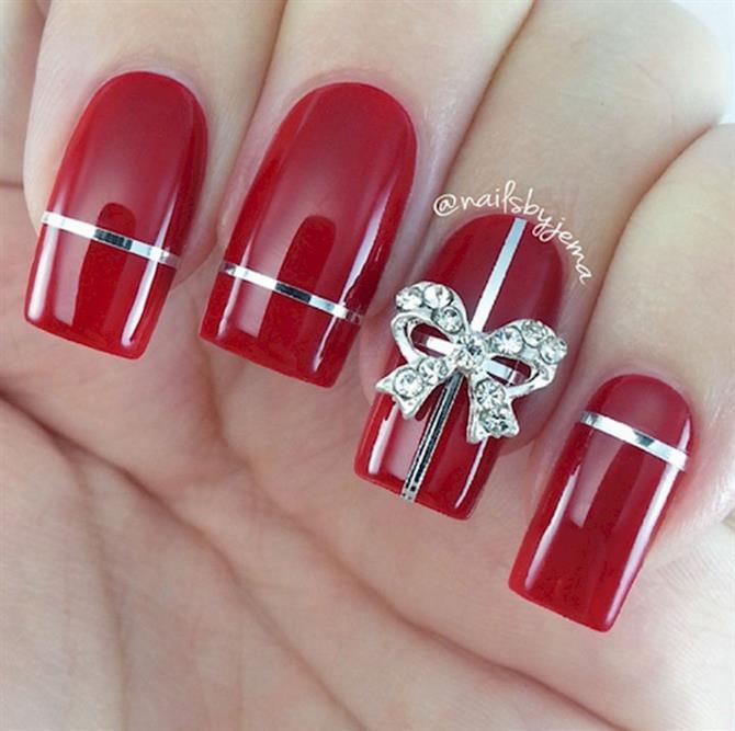 unhas basicas para o natal