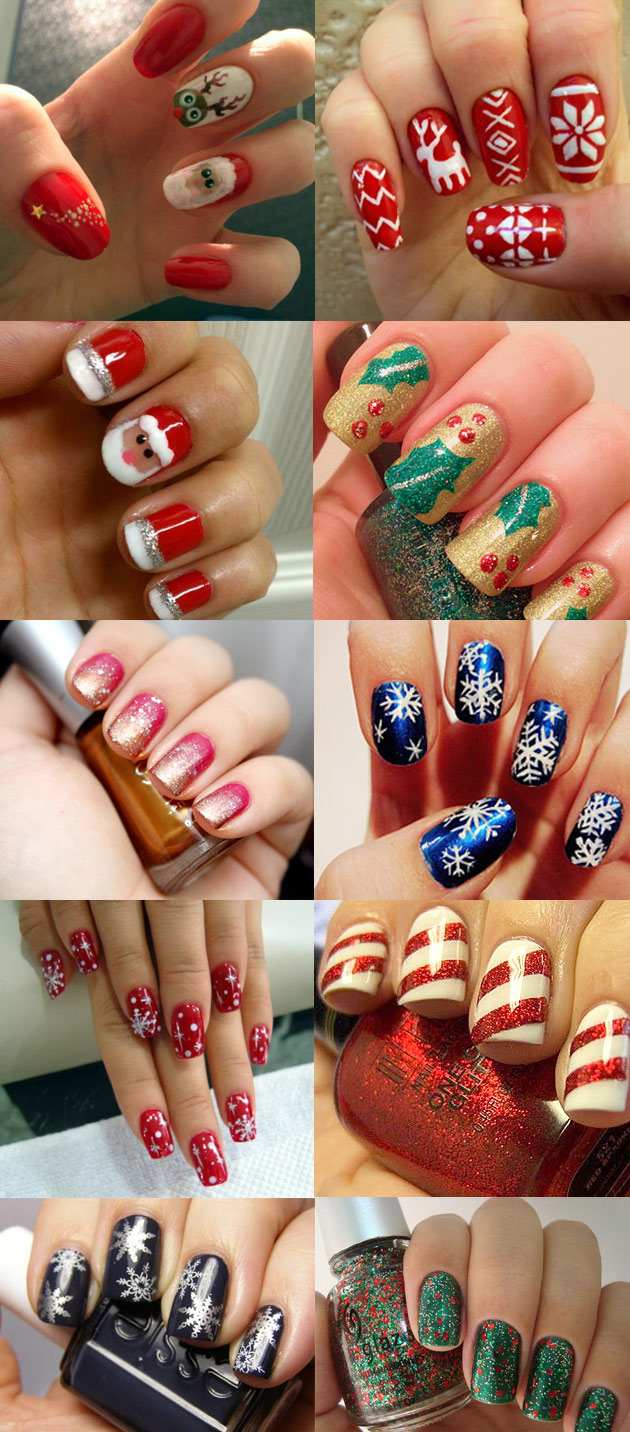 unhas para o natal como fazer