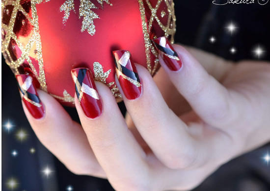 unhas para o natal e ano novo