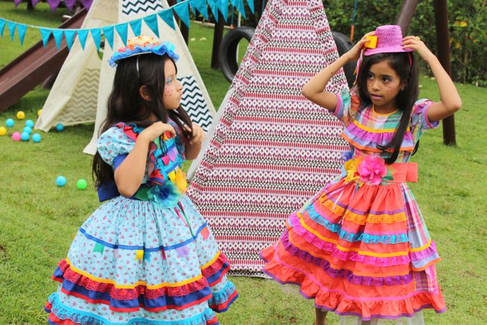 vestido festa junina infantil luxo