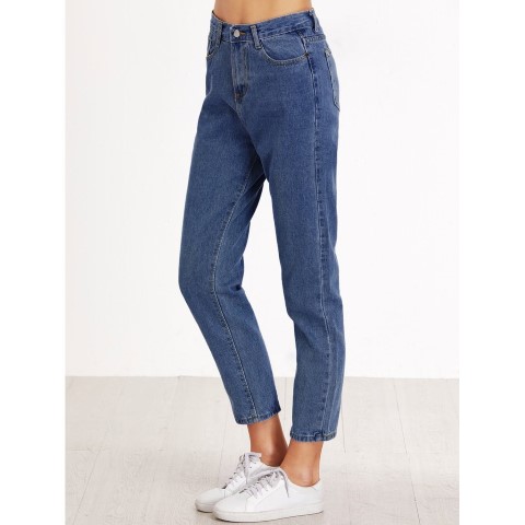 Calça mom jeans barra alta