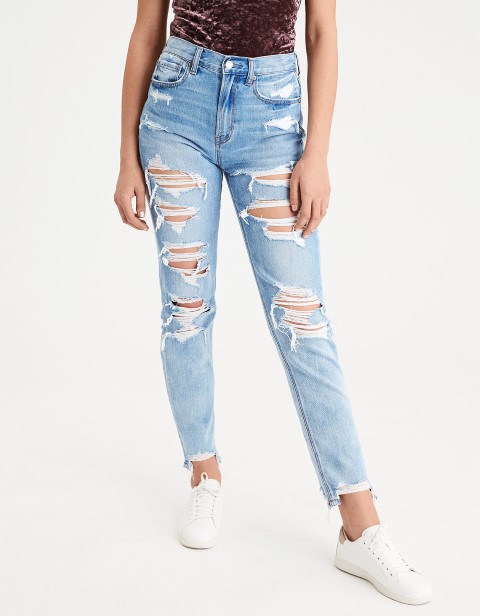 Calça mom Jeans rasgada